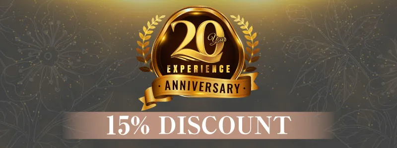 20YEARS EXPERIENCE ANNIVERSARY 20% DISCOUNT