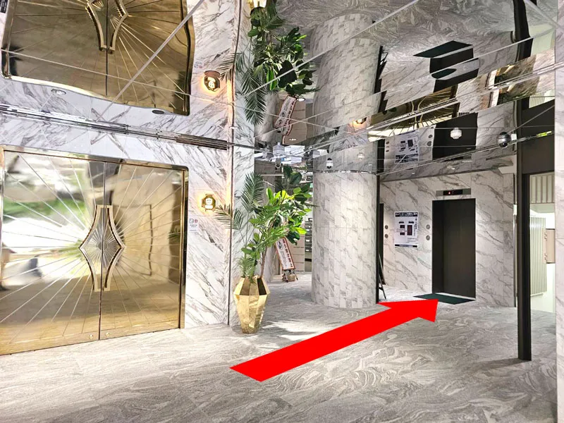 Go to the right and you will find an elevator.